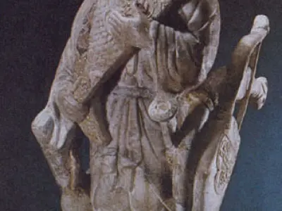 Game model - holding a bow stone statue 3D model