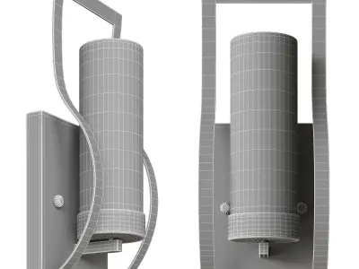 Pitchford 1 Light Dimmable Antique Black Armed Sconce 3D model