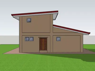 2nd Storey semi-bungalo residential house 3D print model