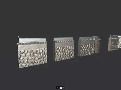 Korean Traditional Hanok Wall 02 Low-poly 3D model