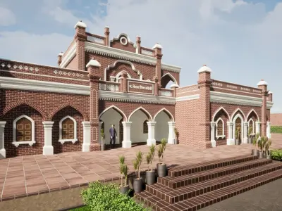 Indian architecture punjabi Haweli Low-poly 3D model