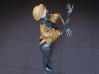 Ballerina Robot Twins - Atomic Heart - Rigged 3D model