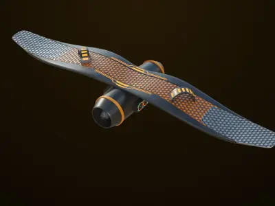 Sci Fi Hoverboard 6 All PBR Unity UE Textures Included Low-poly 3D model