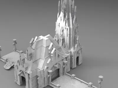 Lizard Man Mining colony towers 3D model
