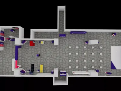 full event stage with gate 3D model 3D model