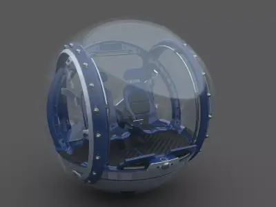 Gyrosphere interior of hovercraft Low-poly 3D model