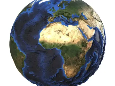 Earth Natural Globe Low-poly 3D model