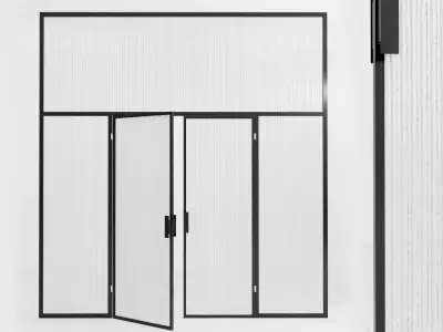 Glass partition door 86 Low-poly 3D model