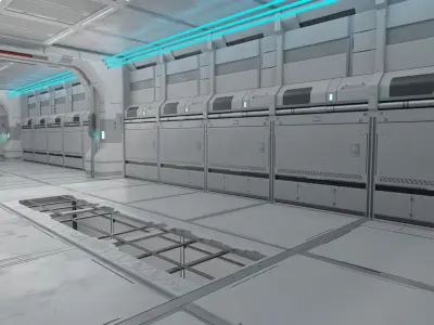 Sci-Fi Corridor 3D model 5