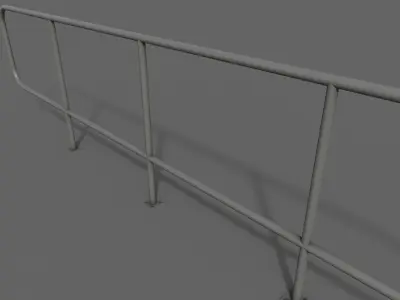 PBR Pedestrian Guard Rail Grey V5 Low-poly 3D model