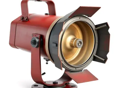 Vintage Industrial Studio Spotlight Low-poly 3D model