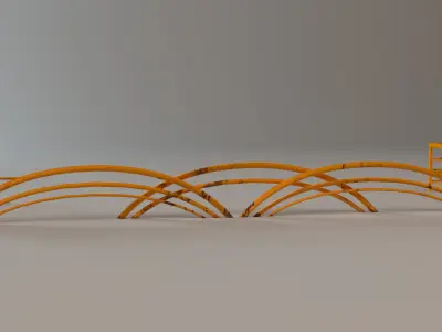 Metal fence 3D model