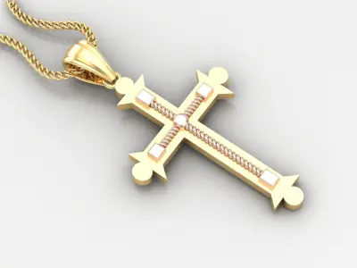 Cross Light Gold 4CP089 3DM STL 3D print model