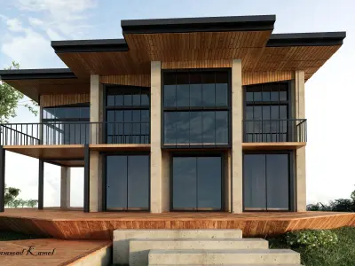 Wooden house 3D model 4