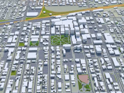 Regina Canada 30km Low-poly 3D model