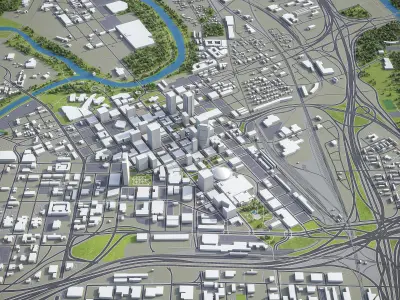 Fort Worth Low-poly 3D model