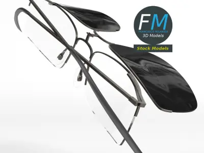 Sunglasses clip-on 3D model