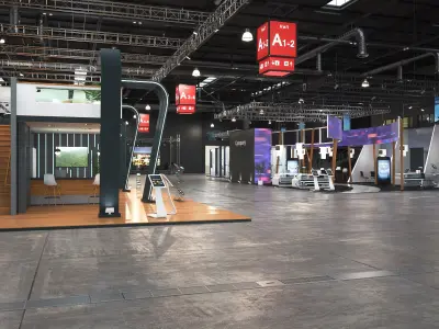  Exhibition hall with stands 