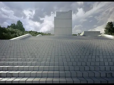 Tadao Museum Stairs form Third  Seventh Shortfilm 3D Scene 3D model