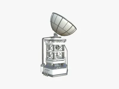SciFi Antenna Tower A02 White Gray - Sci Fi Exterior Design Low-poly 3D model