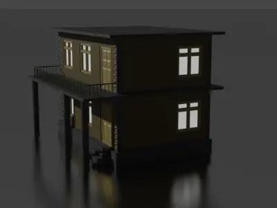 City house low-poly Low-poly 3D model