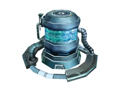 Energy-reserve futuristic space station 3D model