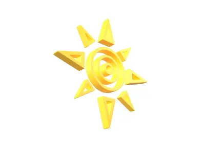Sun Symbol v1 002 Low-poly 3D model