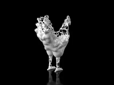 Chiken Dust Voronoi Low-poly 3D model