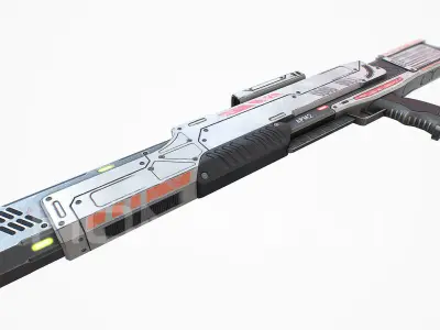 Medium Laser Gun PBR Low-poly 3D model