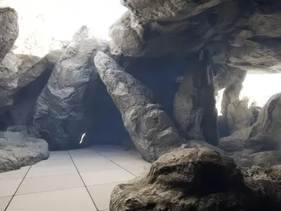 Cliff Rocks 01 Low-poly 3D model