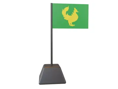 Golden Hintar flag of Burma v1 001 Low-poly 3D model