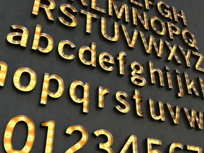 Light Bulbs Alphabet 3D model