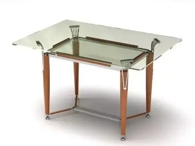 Glass Table 3D model 4