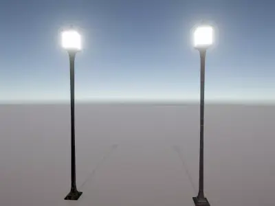 Streetlight 2 Variants - Hiking Trail Light - Unity Ready Low-poly 3D model