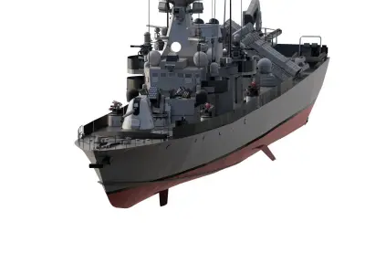 EUROPEAN FAST ATTACK BOAT WITH MISSILE SYSTEM 3D model
