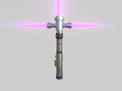 Star Wars Lightsaber Crossguard 03 Pink - SciFi Weapon Low-poly 3D model