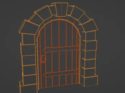 Doors Medieval  Low-poly 3D model
