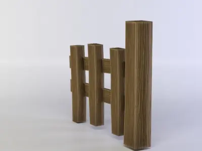 Fence segment Low-poly 3D model