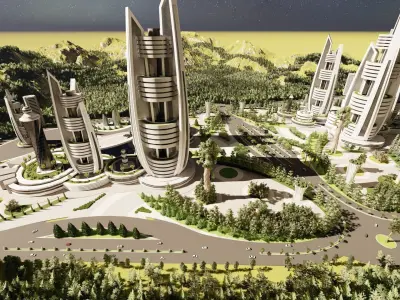 modern city- urban 3D model 2