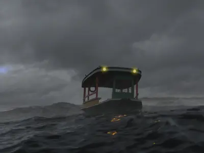 boat game asset 3D model