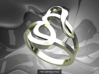 Plain Light Women 16 Model Ring 3dm Files 3D Model Pack