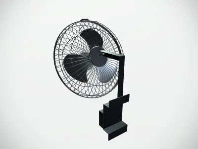 Black Wall Fan 3D model