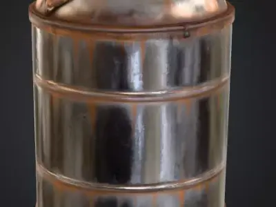 Industrial Metal Canister Rusty Low-poly 3D model