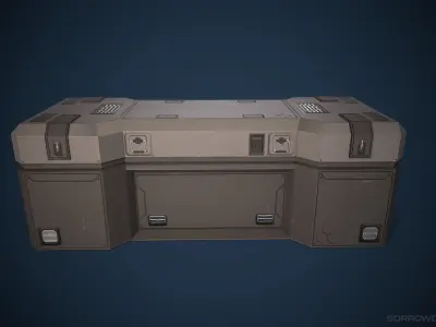 Sci-fi Container Set Low-poly 3D model