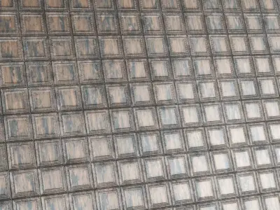 Antique Ornate Metal Ceiling Tiles PBR Seamless Texture
