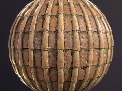 Seamless PBR Roof Tiles Texture