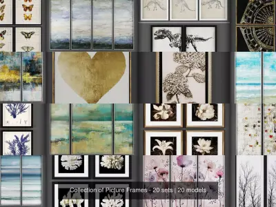 Collection of Picture Frames - 20 sets 3D Model Pack 10