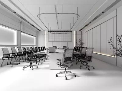 meeting room Low-poly 3D model