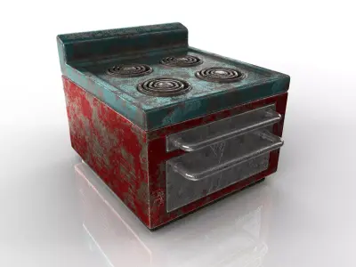 Cooker Old Low-poly 3D model