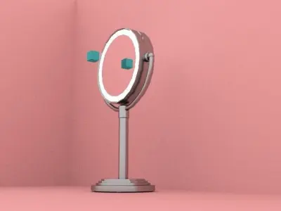 Mirror makeup on wall 3D model